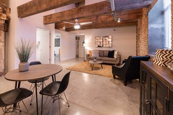 Model den with concrete floors at 99 Front, Memphis, TN, 38103